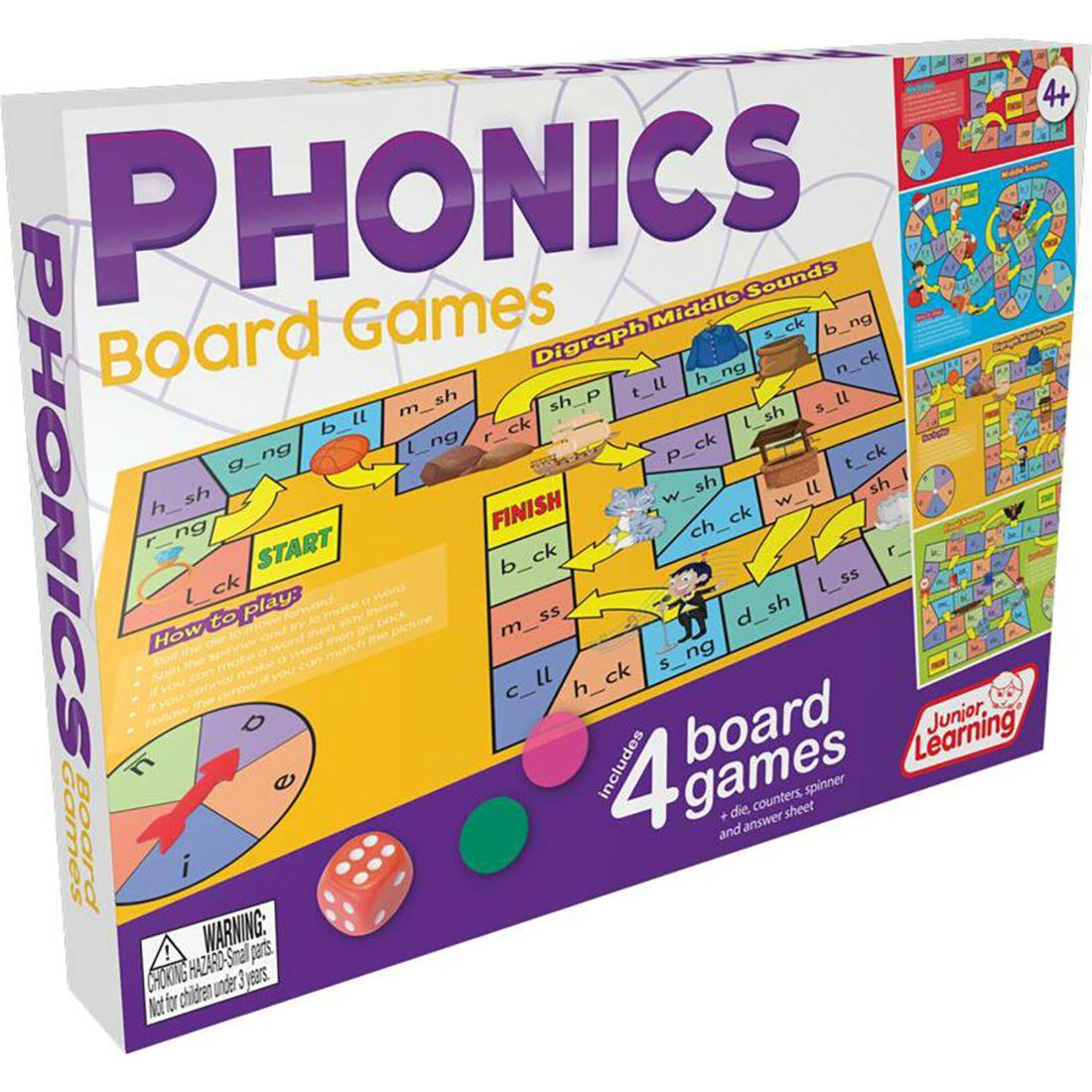 Phonics Board Games Set, 6 Counters | Games Games Games