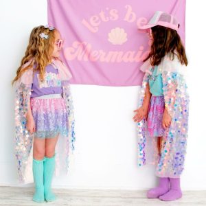 Pink Mermaid Shimmer Cape, Pink | Play Tents & Playhouses Imaginative Learning Pink