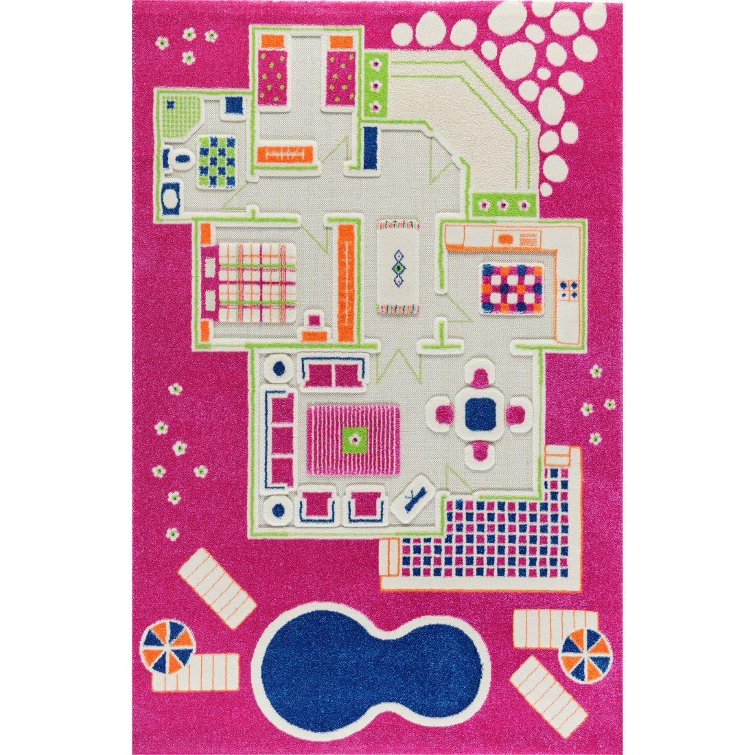 Play House 3-D Activity Mat, Pink Large | Activity Rugs Activity Rugs Activity Rugs