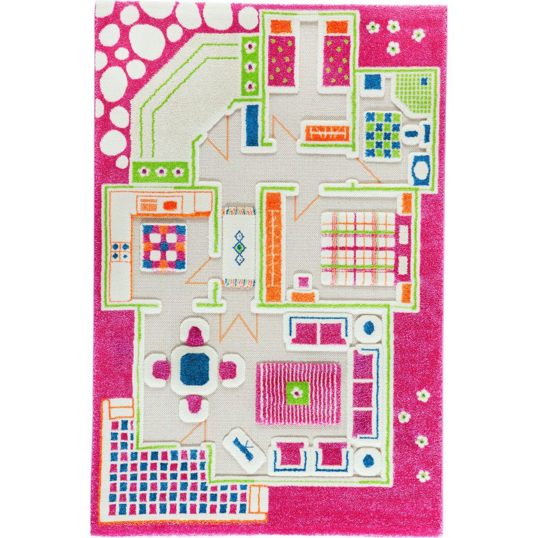 Play House 3-D Activity Mat, Pink Medium | Activity Rugs Activity Rugs Activity Rugs