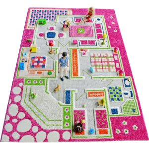 Play House 3-D Activity Mat, Pink Medium | Activity Rugs Activity Rugs Activity Rugs