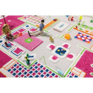 Play House 3-D Activity Mat, Pink Medium | Activity Rugs Activity Rugs Activity Rugs