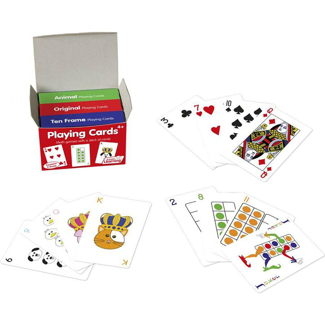 Playing Cards – 3 Decks (Animal, Original, 10-Frame) | Books Books Books