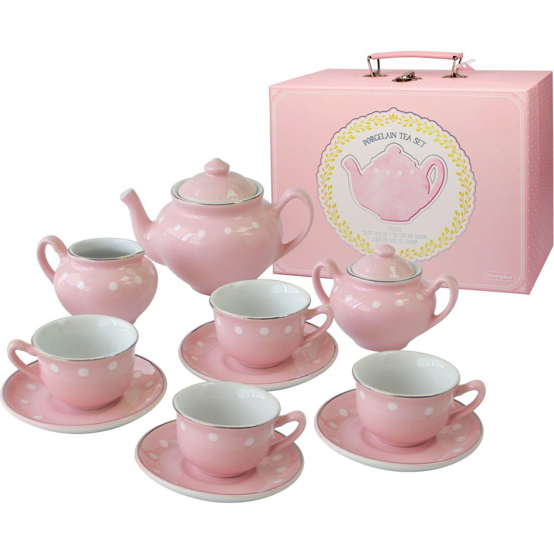 Porcealain Tea Set, Pink | Play Food & Accessories Kids Pink