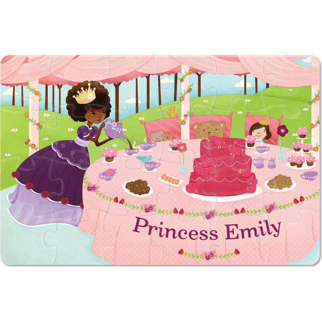 Princess 24-Piece Personalized Puzzle, Dark Skin | Puzzles Imaginative Learning Multi