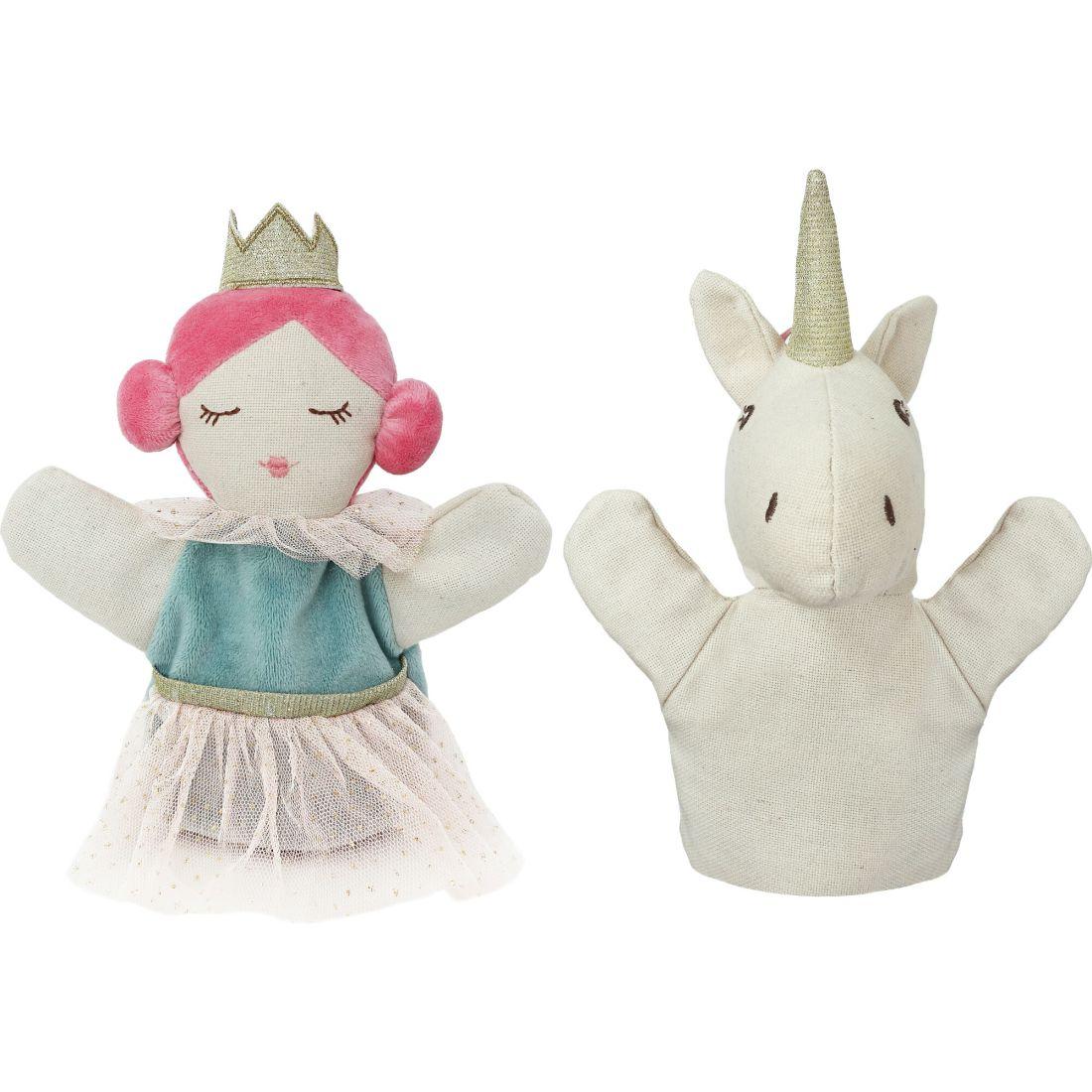 Princess & Unicorn Puppet Set, Cream | Plush Baby & Toddler Plush