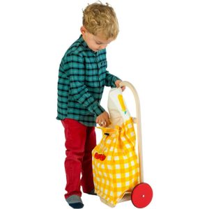 Pull Along Shopping Trolley, Yellow | Play Food & Accessories Kids Play Food & Accessories