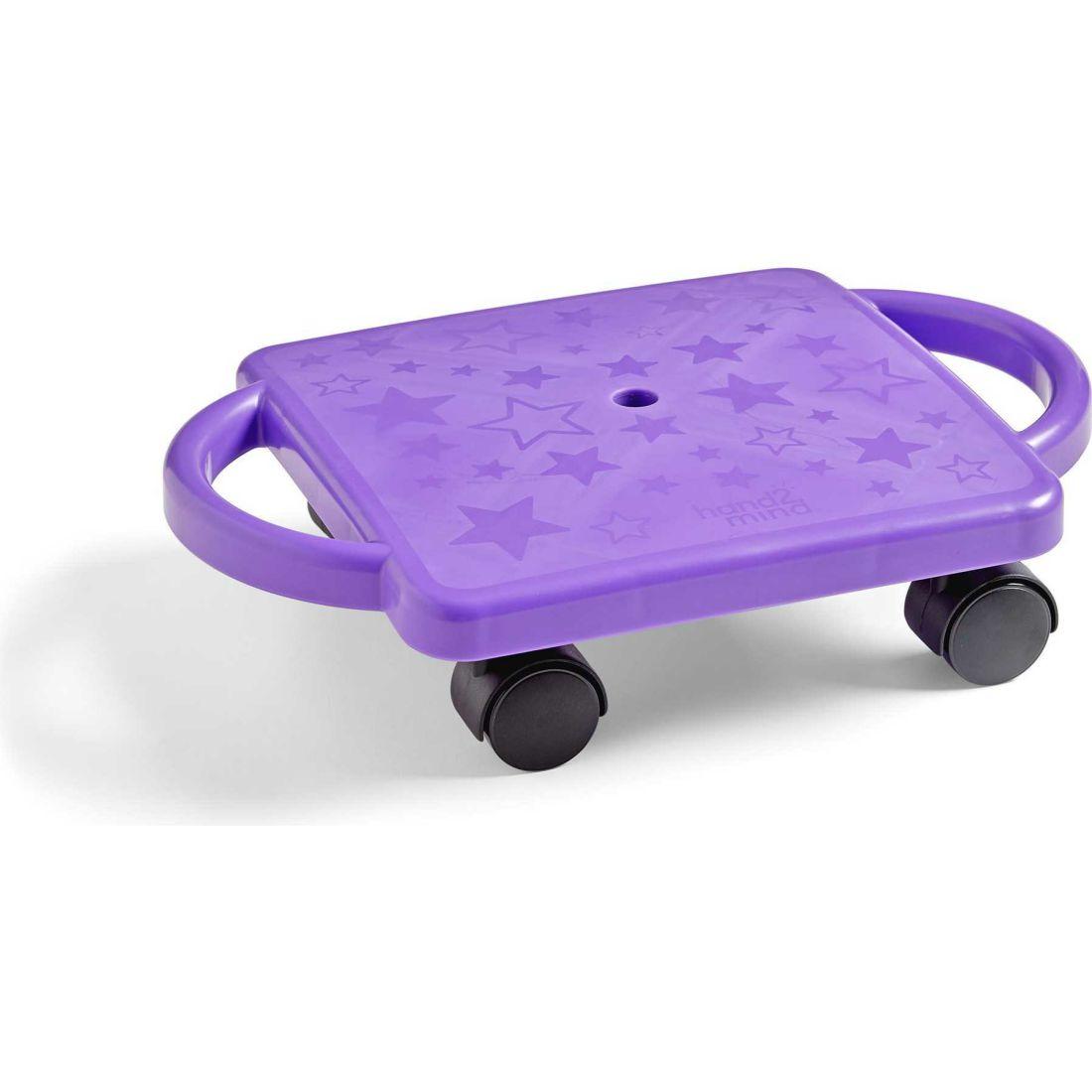 Purple Indoor Scooter Board With Safety Handles For Kids Ages 6-12, Plastic Floor Scooter Board With Rollers | Sports Outdoor Sports