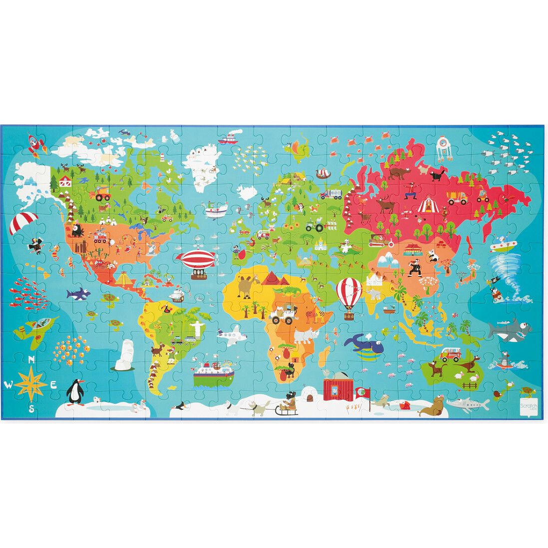 Puzzle World Map Xxl 150 Pcs | Puzzles Imaginative Learning Multi