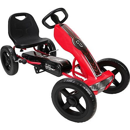 Race Z Pedal Go Kart W/ Adjustable Bucket Seat & 12" Wheels – Red | Ride-Ons Outdoor Multi