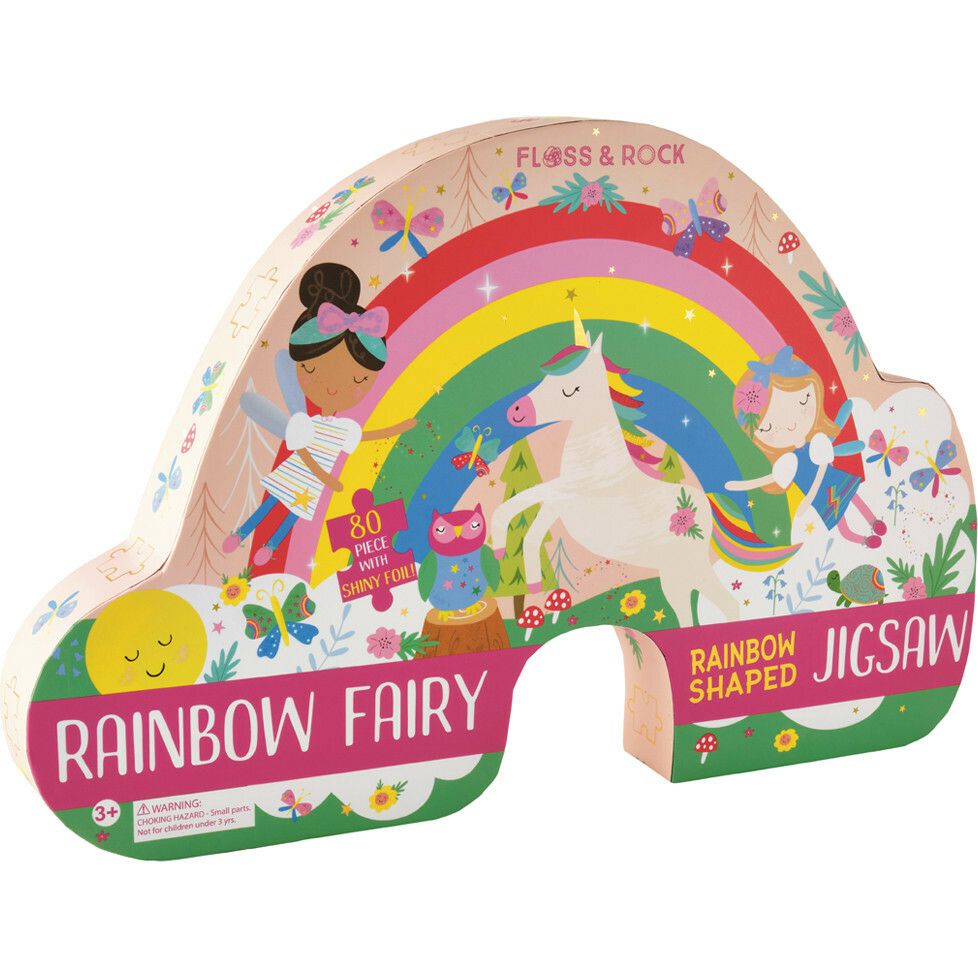 Rainbow Fairy Rainbow Shaped 80-Piece Puzzle | Puzzles Imaginative Learning Multi