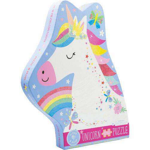 Rainbow Unicorn 40Pc "Unicorn" Shaped Jigsaw | Puzzles Imaginative Learning Multi