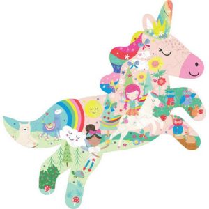 Rainbow Unicorn 40Pc "Unicorn" Shaped Jigsaw | Puzzles Imaginative Learning Multi