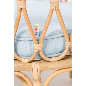 Rattan Doll Crib, Natural/Blue | Dollhouses & Accessories Dollhouses & Accessories Blue