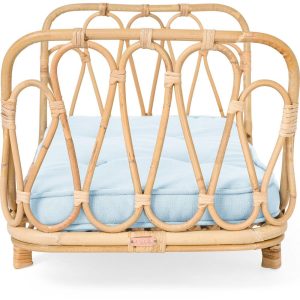 Rattan Doll Day Bed, Natural/Blue | Dollhouses & Accessories Dollhouses & Accessories Blue