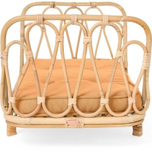 Rattan Doll Day Bed, Natural/Clay | Dollhouses & Accessories Dollhouses & Accessories Dollhouses & Accessories