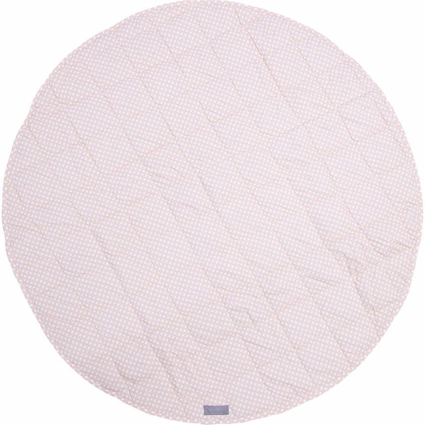 Round Play Mat, Dusty Pink Gingham & White Linen | Activity Gyms & Playmats Activity Gyms & Playmats Activity Gyms & Playmats