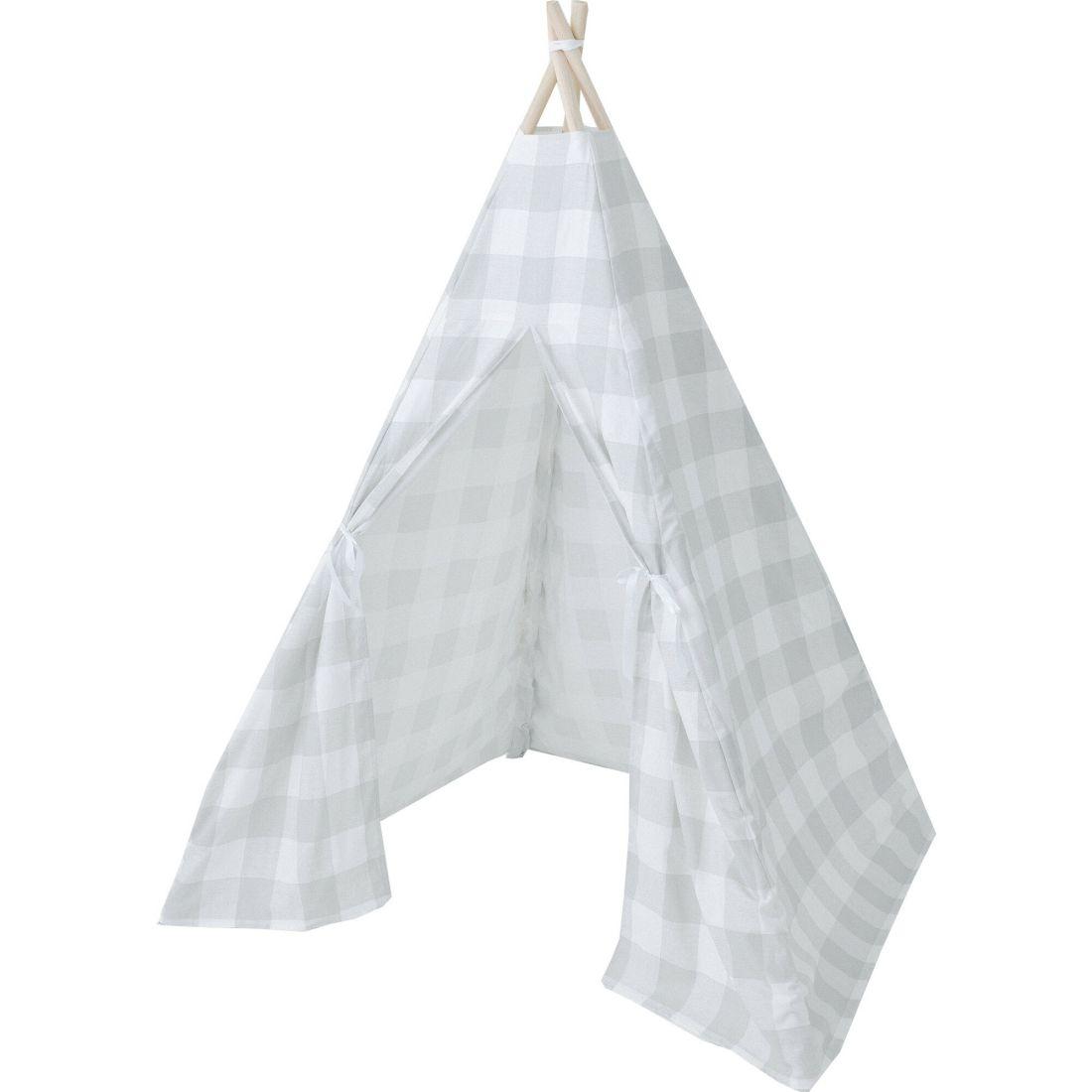 Rowan Play Tent, Grey Gingham | Play Tents & Playhouses Imaginative Learning Grey