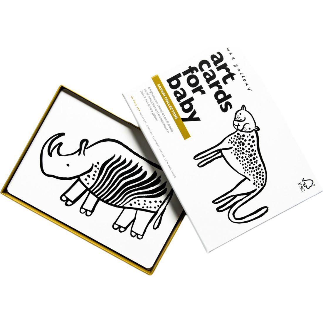 Safari Art Cards For Baby | Infant Development Baby & Toddler Black