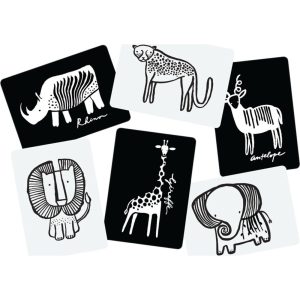 Safari Art Cards For Baby | Infant Development Baby & Toddler Black