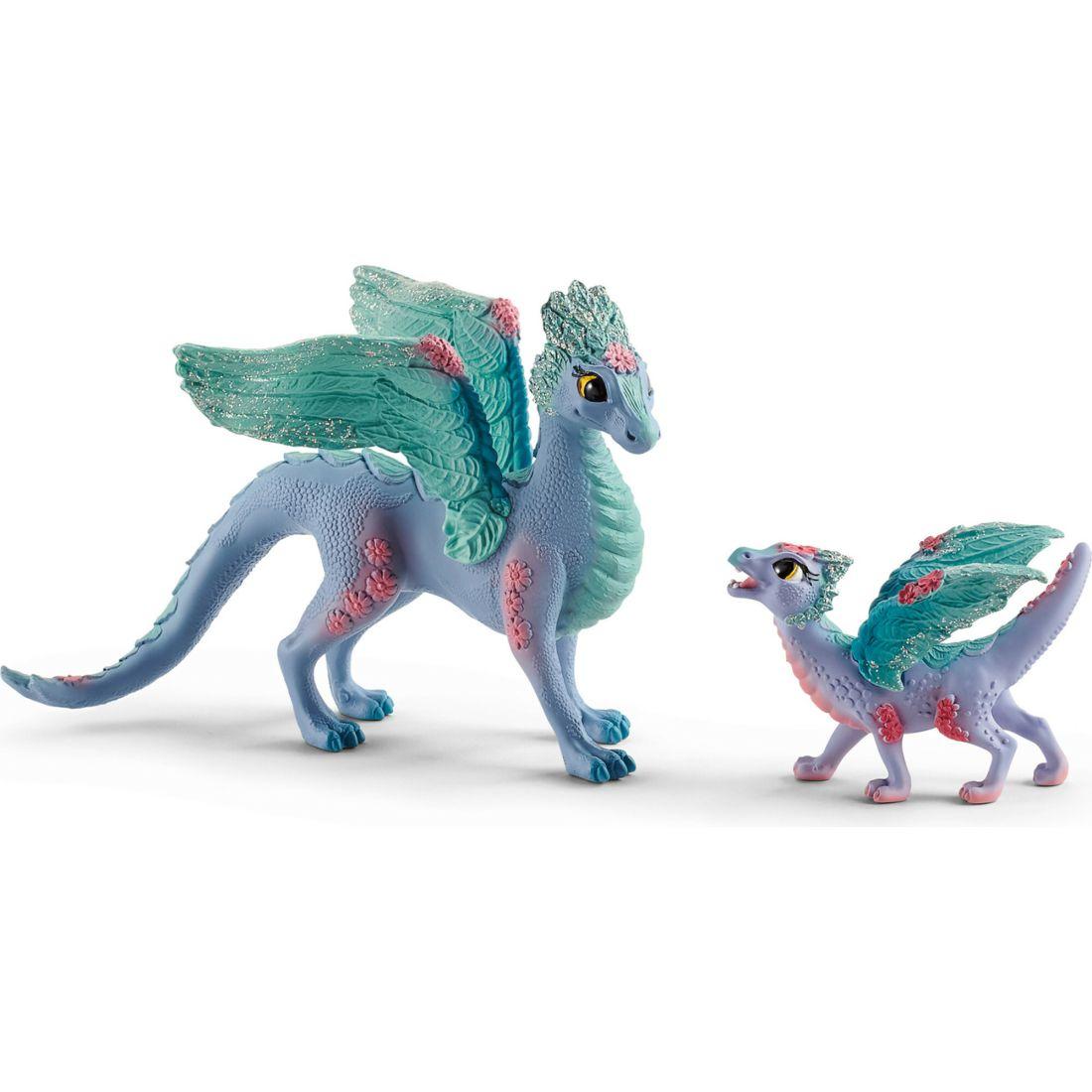 Schleich Bayala: Blossom Dragon Mother & Child – Magical Figurine | Toy Figures & Playsets Imaginative Learning Multi