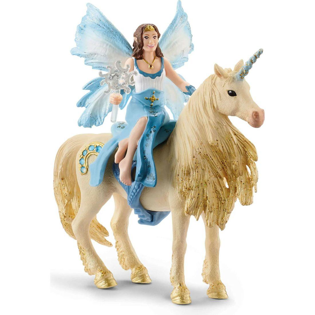 Schleich Bayala: Eyela Riding On Golden Unicorn – 3Pc Figurine Playset | Toy Figures & Playsets Imaginative Learning Multi