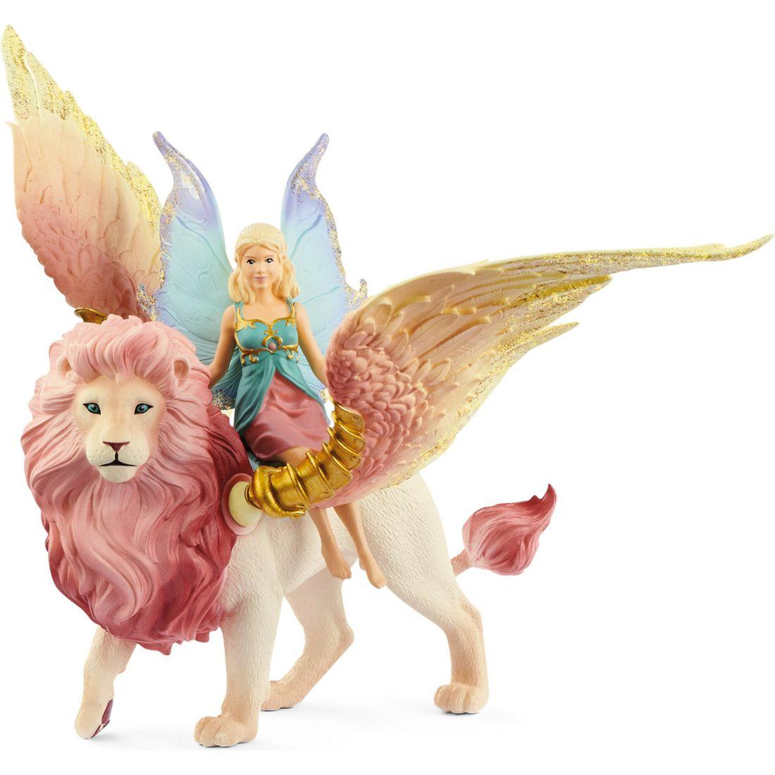 Schleich Bayala: Fairy In Flight On Winged Lion – 2Pc Figurine Playset | Toy Figures & Playsets Imaginative Learning Multi