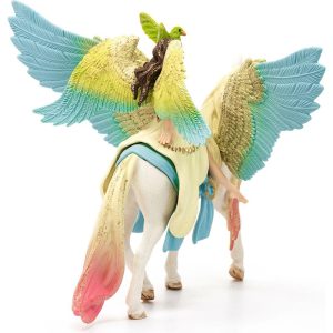 Schleich Bayala: Fairy Surah W/ Glitter Pegasus Playset | Toy Figures & Playsets Imaginative Learning Blue