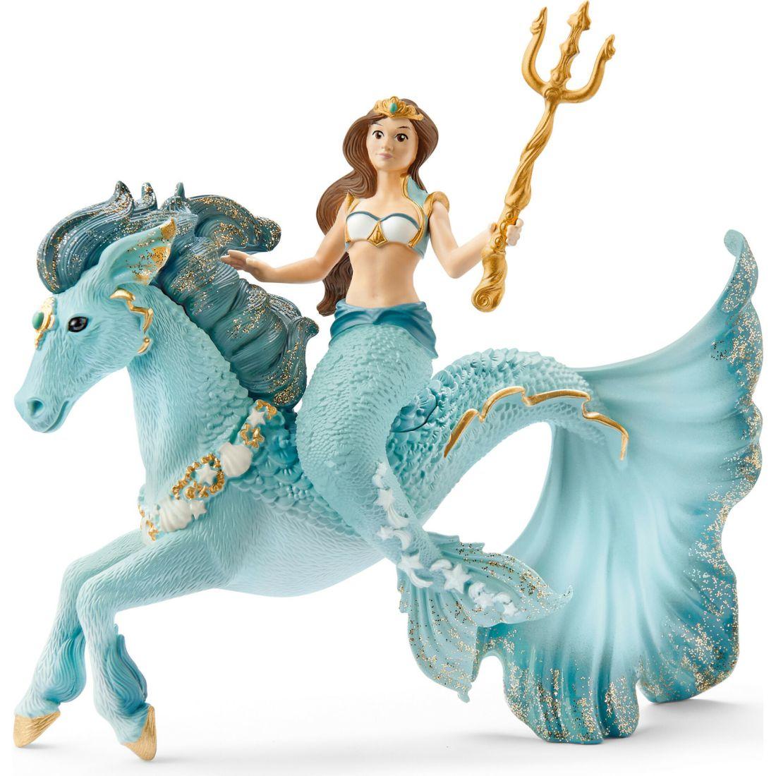 Schleich Bayala: Mermaid Eyela On Underwater Horse | Toy Figures & Playsets Imaginative Learning Blue