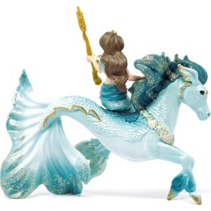 Schleich Bayala: Mermaid Eyela On Underwater Horse | Toy Figures & Playsets Imaginative Learning Blue