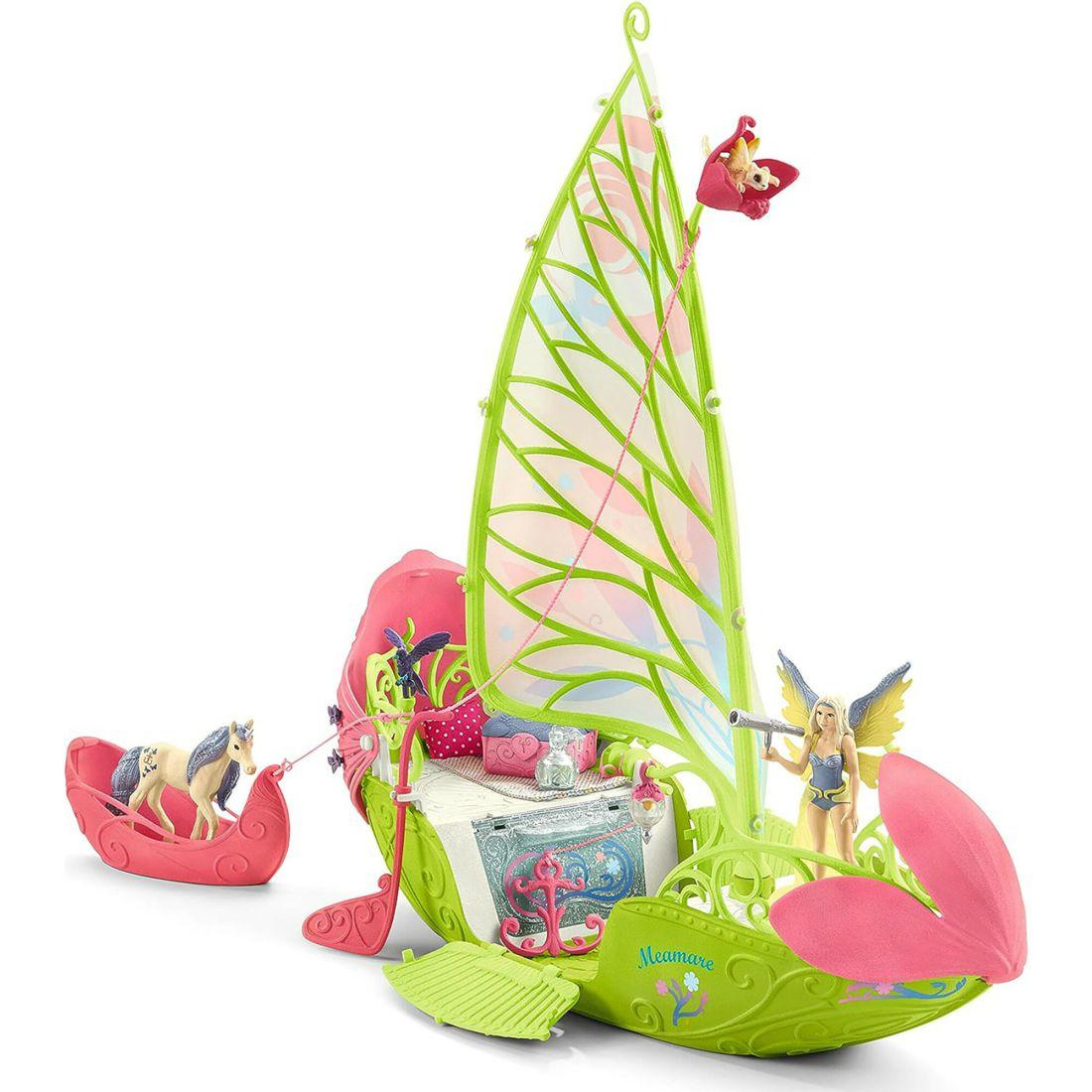 Schleich Bayala: Sera’S Magical Flower Boat Playset, 40 Pieces | Toy Figures & Playsets Imaginative Learning Blue