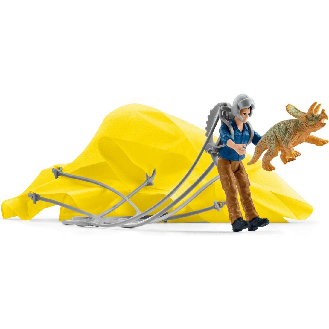 Schleich Dinosaurs: Parachute Rescue – Dino Figurine Playset | Toy Figures & Playsets Imaginative Learning Multi