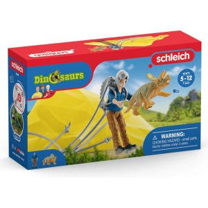 Schleich Dinosaurs: Parachute Rescue – Dino Figurine Playset | Toy Figures & Playsets Imaginative Learning Multi