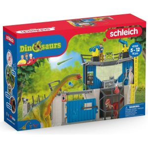 Schleich Dinosaurs: Research Station Playset, 72 Pieces | Toy Figures & Playsets Imaginative Learning Blue