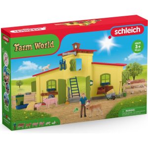 Schleich Farm World: Large Farm Playset, 92 Pieces | Toy Figures & Playsets Imaginative Learning Blue