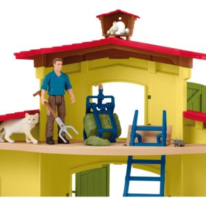 Schleich Farm World: Large Farm Playset, 92 Pieces | Toy Figures & Playsets Imaginative Learning Blue