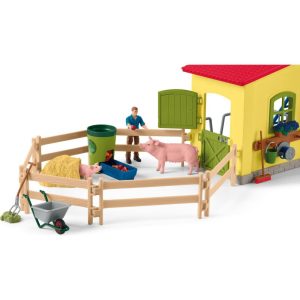 Schleich Farm World: Large Farm Playset, 92 Pieces | Toy Figures & Playsets Imaginative Learning Blue