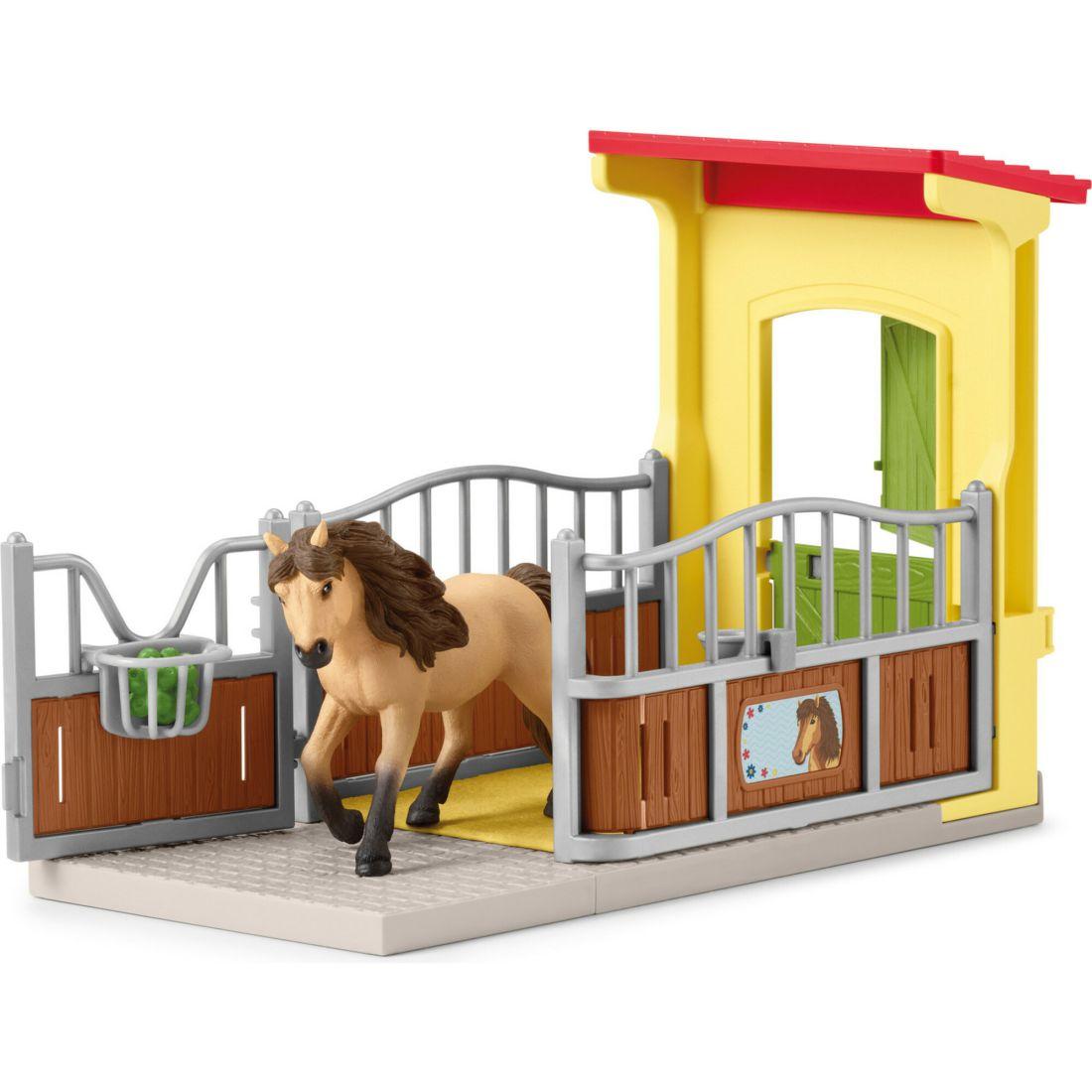 Schleich Farm World: Pony Box With Iceland Pony Stallion – Horse Playset | Toy Figures & Playsets Imaginative Learning Multi