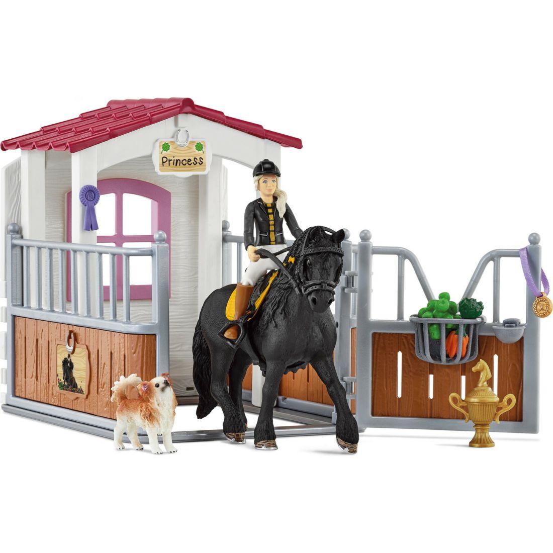 Schleich Horse Club: Horse Box W/ Tori & Princess Playset, 26 Pieces | Toy Figures & Playsets Imaginative Learning Blue