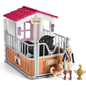 Schleich Horse Club: Horse Box W/ Tori & Princess Playset, 26 Pieces | Toy Figures & Playsets Imaginative Learning Blue