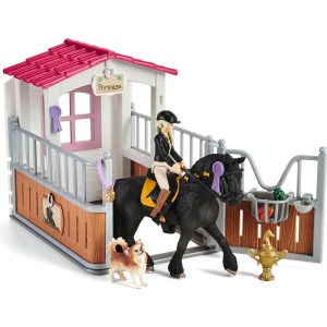 Schleich Horse Club: Horse Box W/ Tori & Princess Playset, 26 Pieces | Toy Figures & Playsets Imaginative Learning Blue