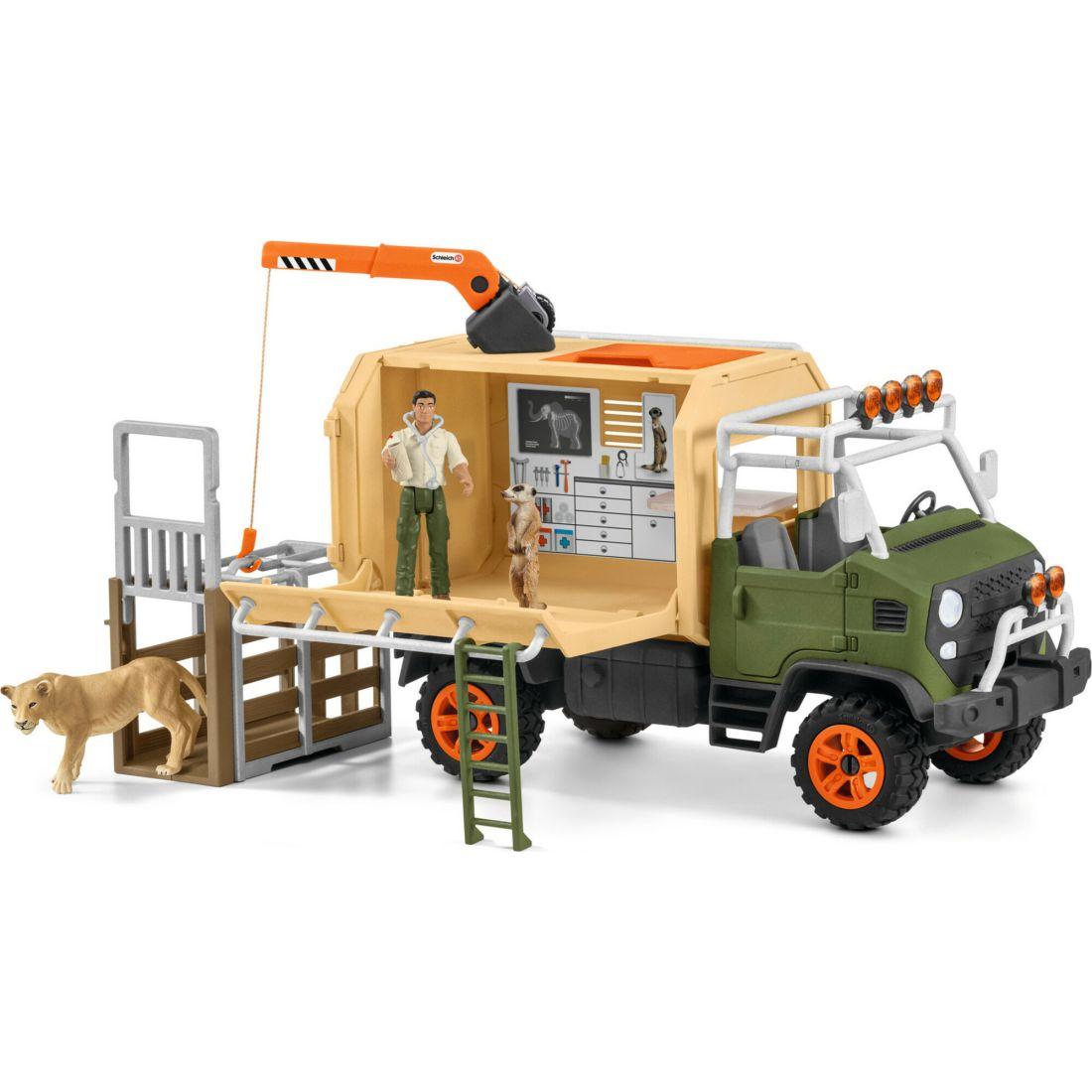 Schleich Wild Life: Animal Rescue Large Truck – 10Pc Playset | Toy Figures & Playsets Imaginative Learning Multi