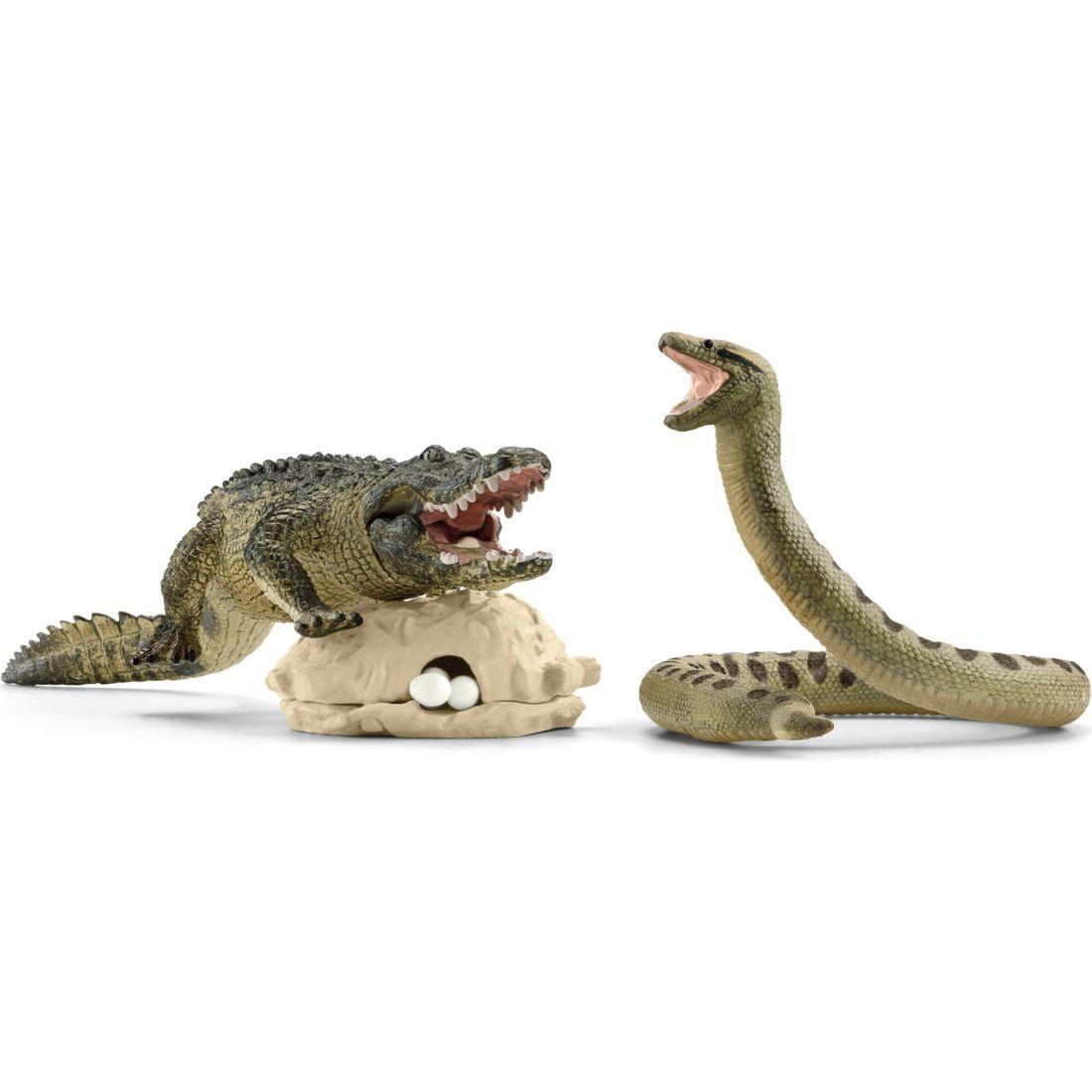 Schleich Wild Life: Danger In The Swamp – 4Pc Playset | Toy Figures & Playsets Imaginative Learning Multi