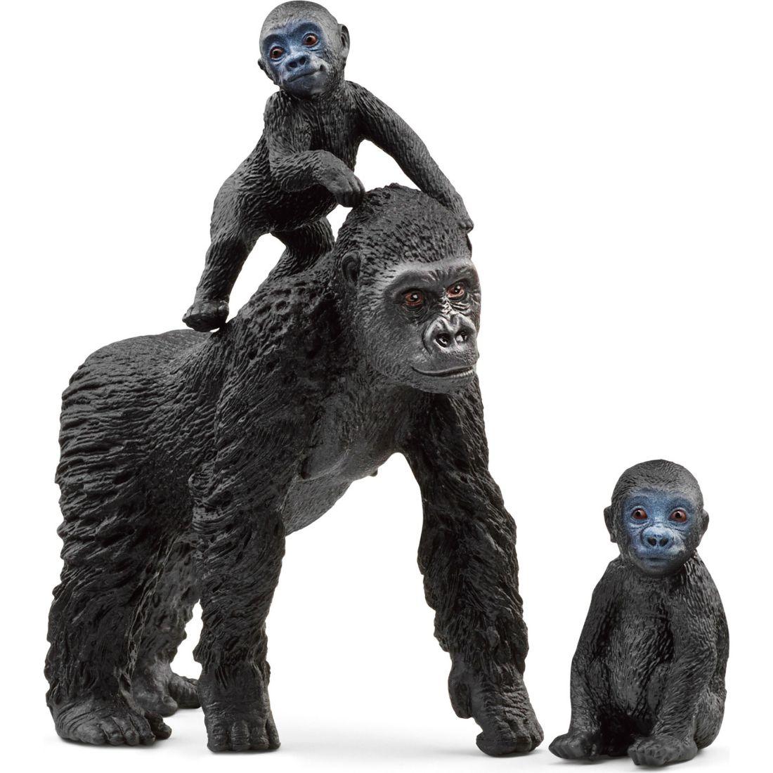 Schleich Wild Life: Gorilla Family – 3Pc Animal Figurine Jungle Playset | Toy Figures & Playsets Imaginative Learning Multi