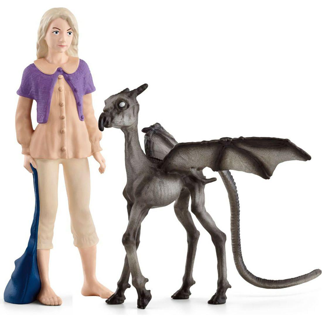 Schleich Wizarding World Of Harry Potter: Lovegood & Baby Thestral Figurines | Toy Figures & Playsets Imaginative Learning Blue