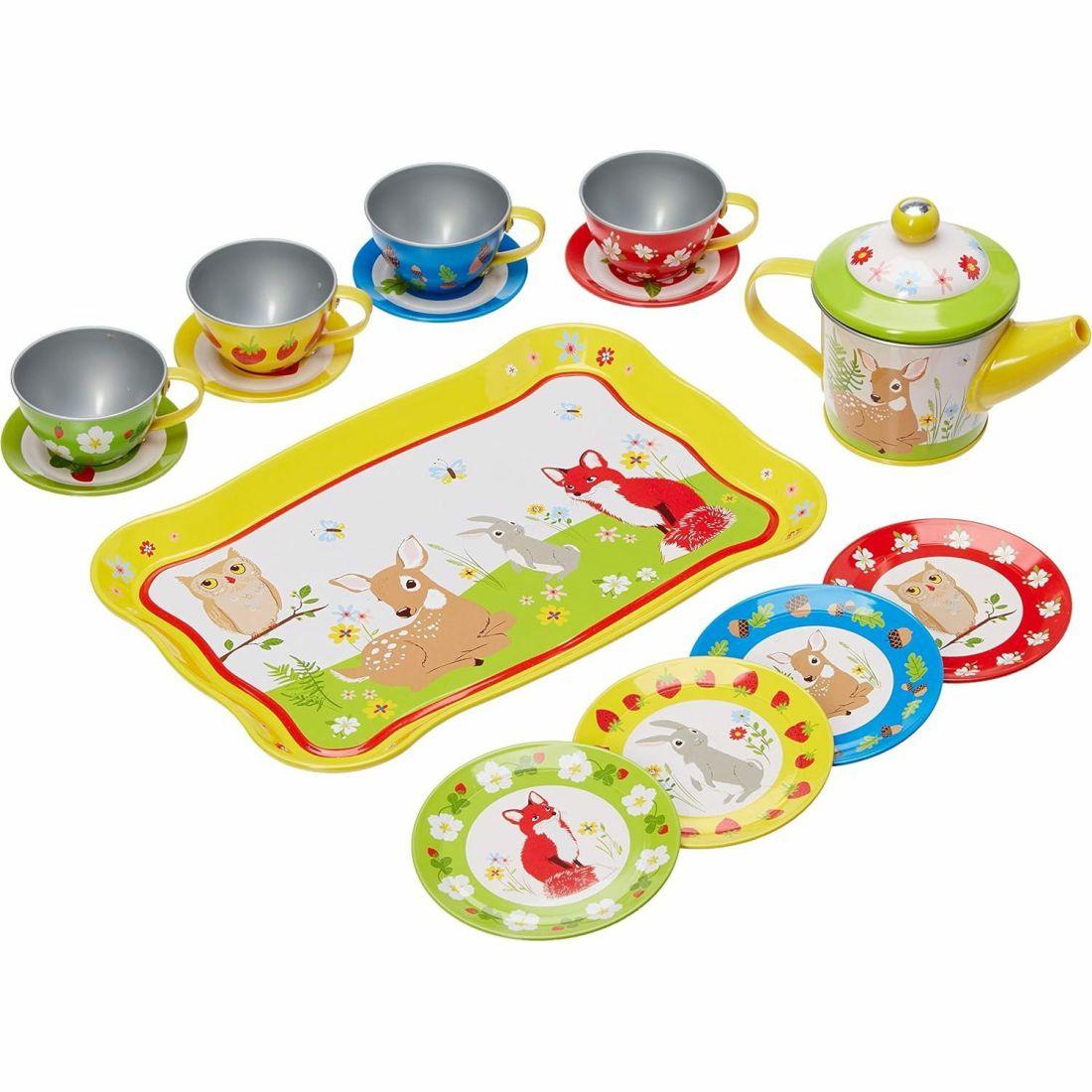 Schylling Forest Friends Tea Time Set For Kids | Play Food & Accessories Kids Multi