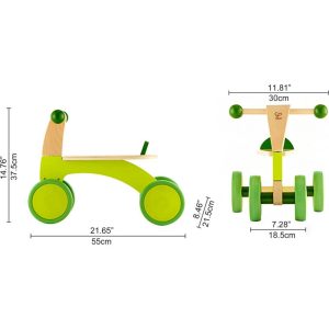 Scoot Around Ride-On Wood Balance Bike In Bright Green | Ride-Ons Outdoor Multi