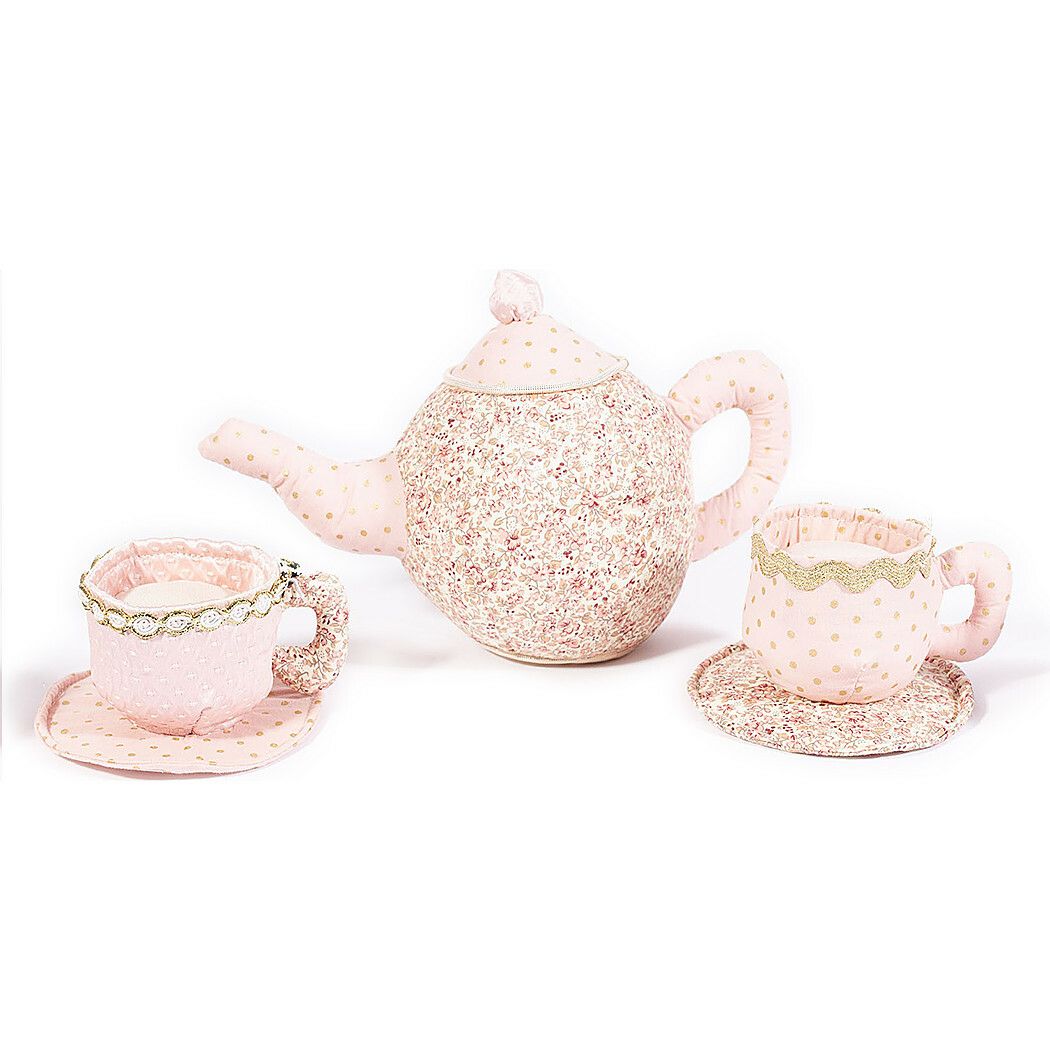 Set Of 3 Plush Tea Set, Pink Floral | Dolls & Doll Accessories Dolls & Doll Accessories Dolls & Doll Accessories