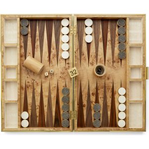 Shagreen Backgammon Set, Chocolate | Games Games Brown