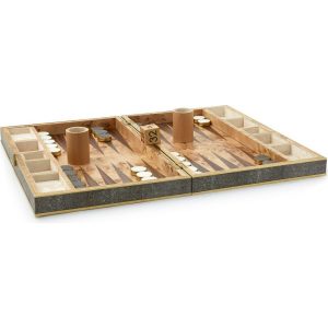 Shagreen Backgammon Set, Chocolate | Games Games Brown